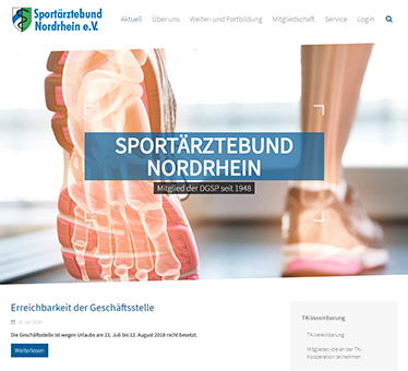 Screenshot Website Sportärztebund Nordrhein e.V.
